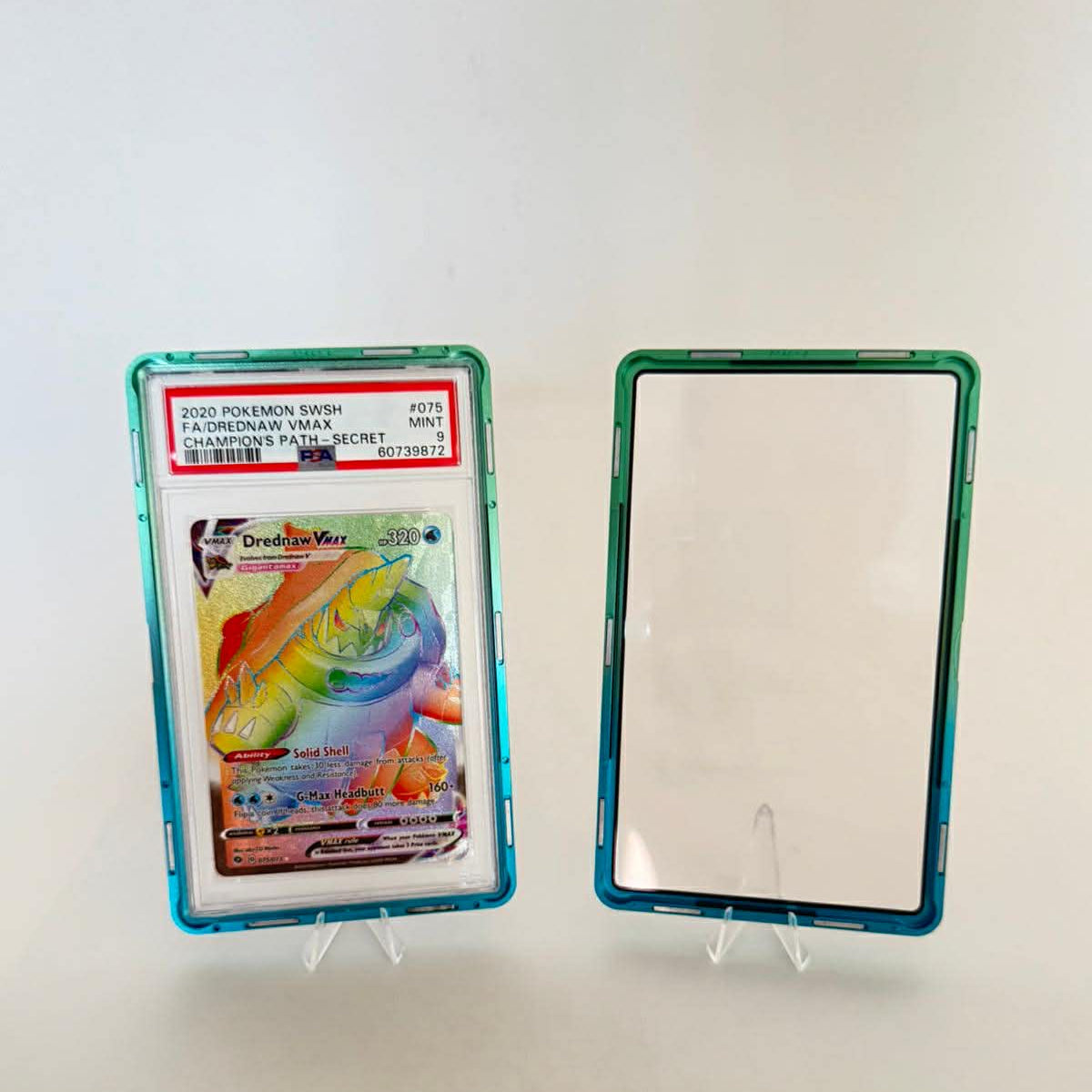 Fram och Baksida - Blå & Turkos - Metal Guards Till PSA Slabs - Två färgade med perfekt passform