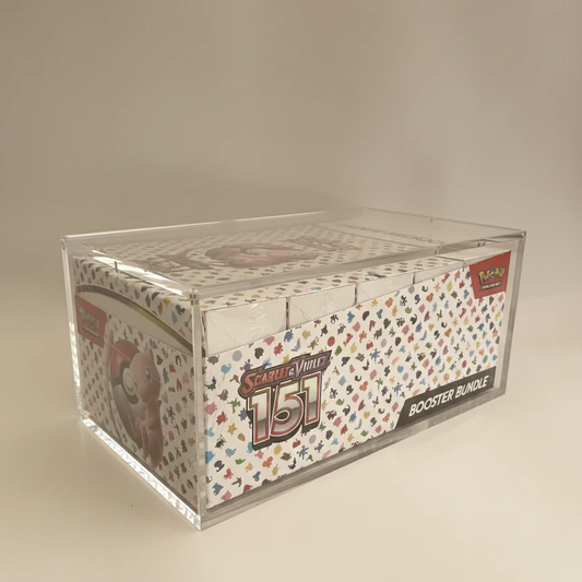 Akrylskydd för Pokémon Booster Bundle Display 151 mew 2 – 6 mm UV-skydd med 6 magneter