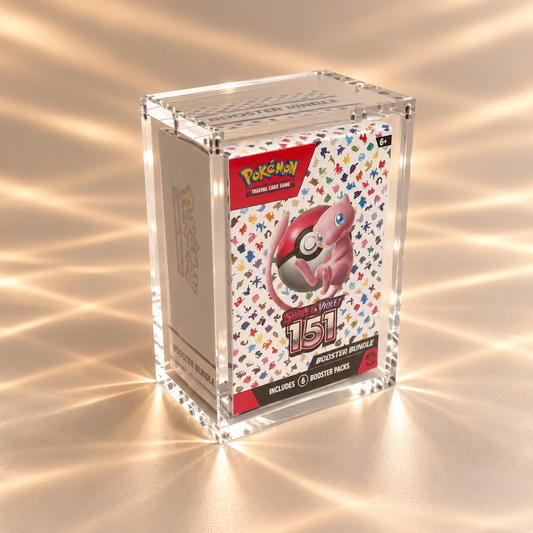 Akrylskydd för Pokémon Booster Bundle 151 MEW – 6 mm UV-skydd med 6 magneter