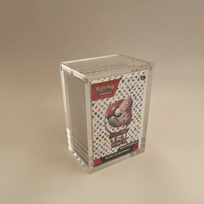 Akrylskydd för Pokémon Booster Bundle 151 MEW – 6 mm UV-skydd med 4 magneter