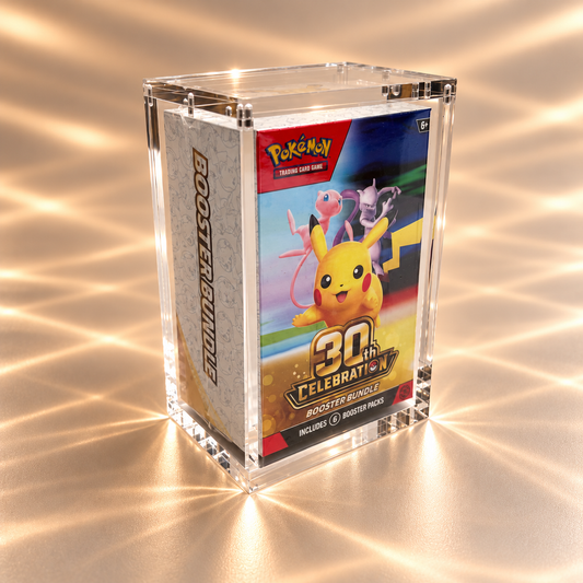 Akrylskydd för Celebration 30th Pokémon Booster Bundle – 6 mm UV-skydd med 6 magneter