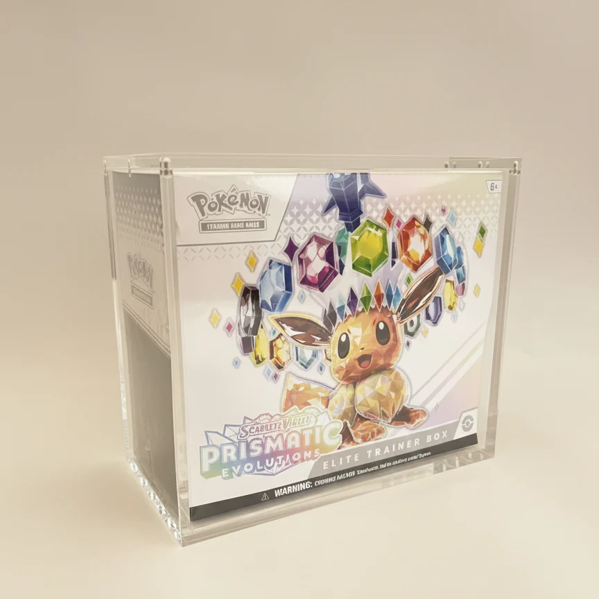 Akrylskydd för Prismatic Evelutions Pokémon Elite Trainer Box (ETB) – 6 mm UV-skydd