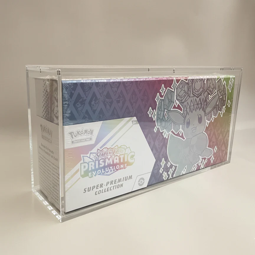 Akrylskydd för Pokémon Super-Premium Collection (SPC) – 6 mm UV-skydd m. 8 magneter