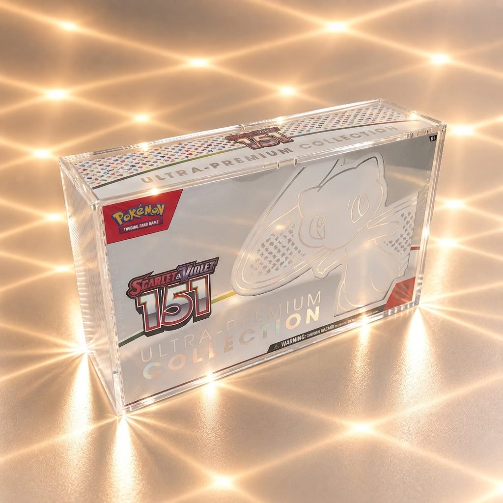 Akrylskydd för Pokémon MEW 151 Ultra-Premium Collection (UPC) – 6 mm UV-skydd med 8 magneter
