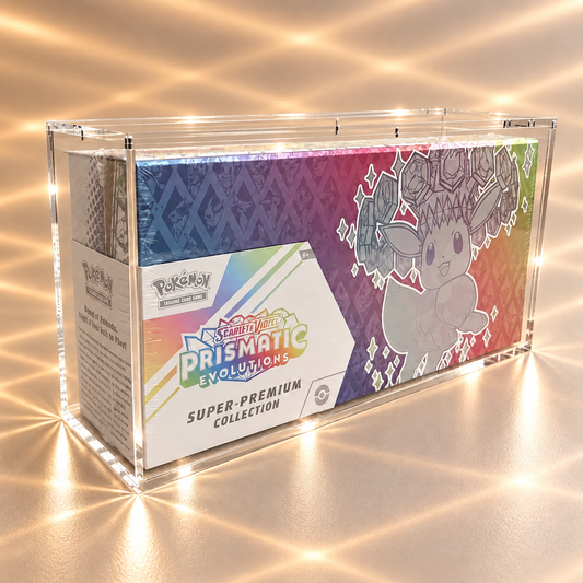 Akrylskydd för Pokémon Scarlet & Violet Prismatic Evolutions Super-Premium Collection