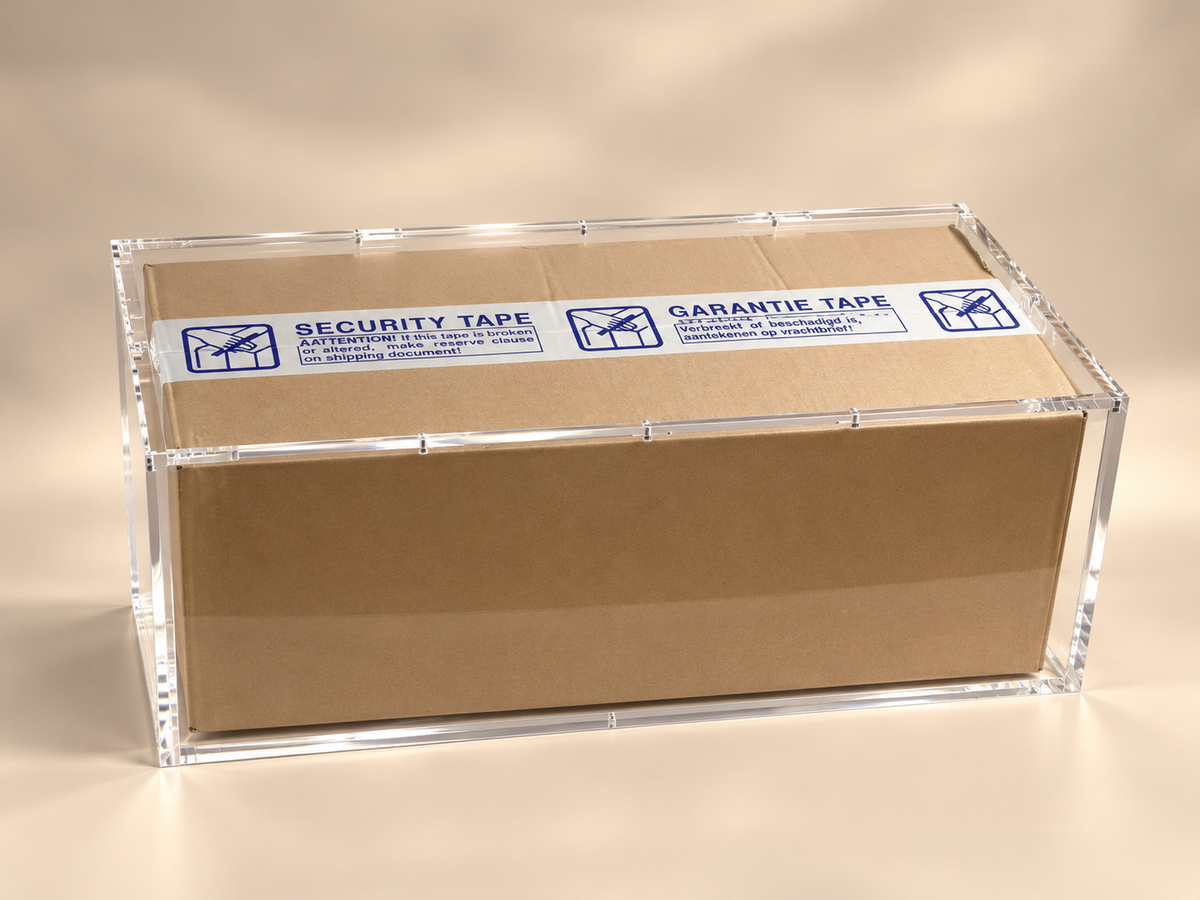 Akrylskydd för Pokémon Booster Box Case med Blue Tape och 6 Booster Boxes
