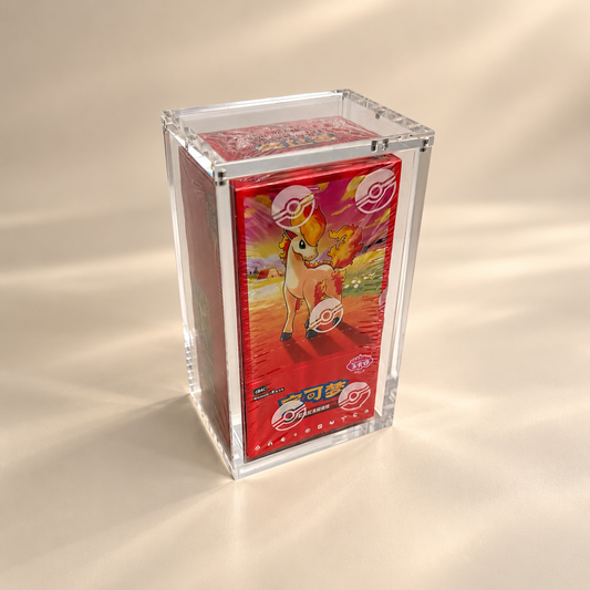 Akrylskydd för Pokémon Chinese Gem Pack Booster Box med Ponyta vol 4 som exempel