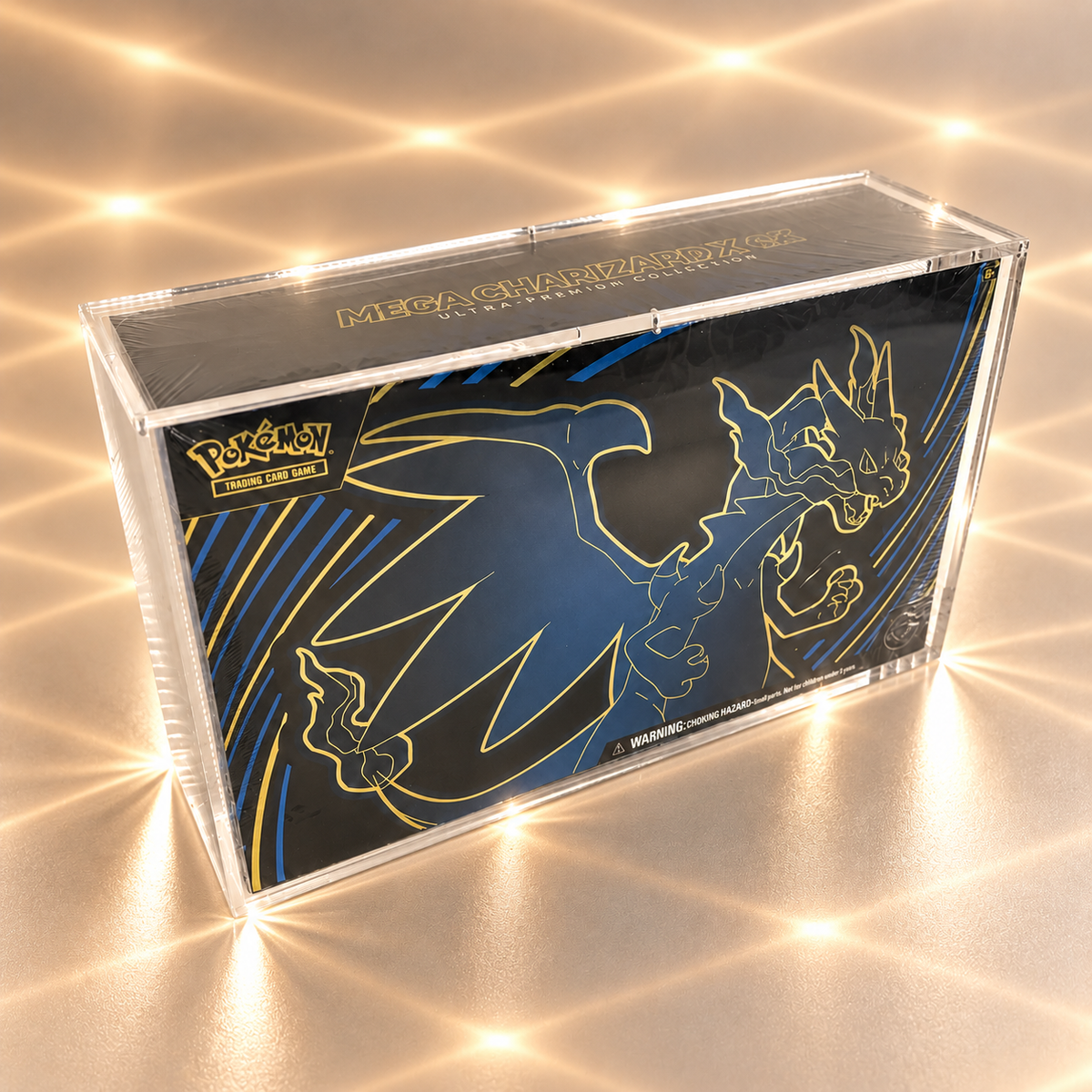 Akrylskydd för Pokémon Mega Charizard Ultra-Premium Collection (UPC) – 6 mm UV-skydd med 8st magneter!