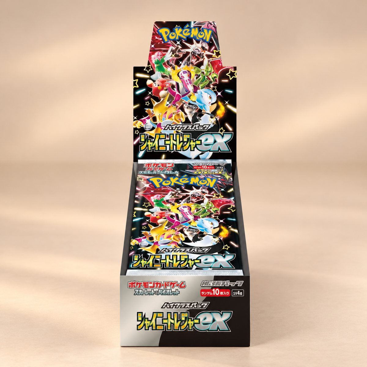 Pokémon TCG Shiny Treasure ex SV4a japansk boosterbox från Scarlet & Violet-eran.